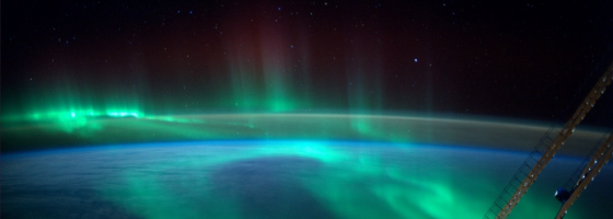 Aurora, seen from the ISS. Copyright: ESA,  CC BY-SA 3.0 IGA